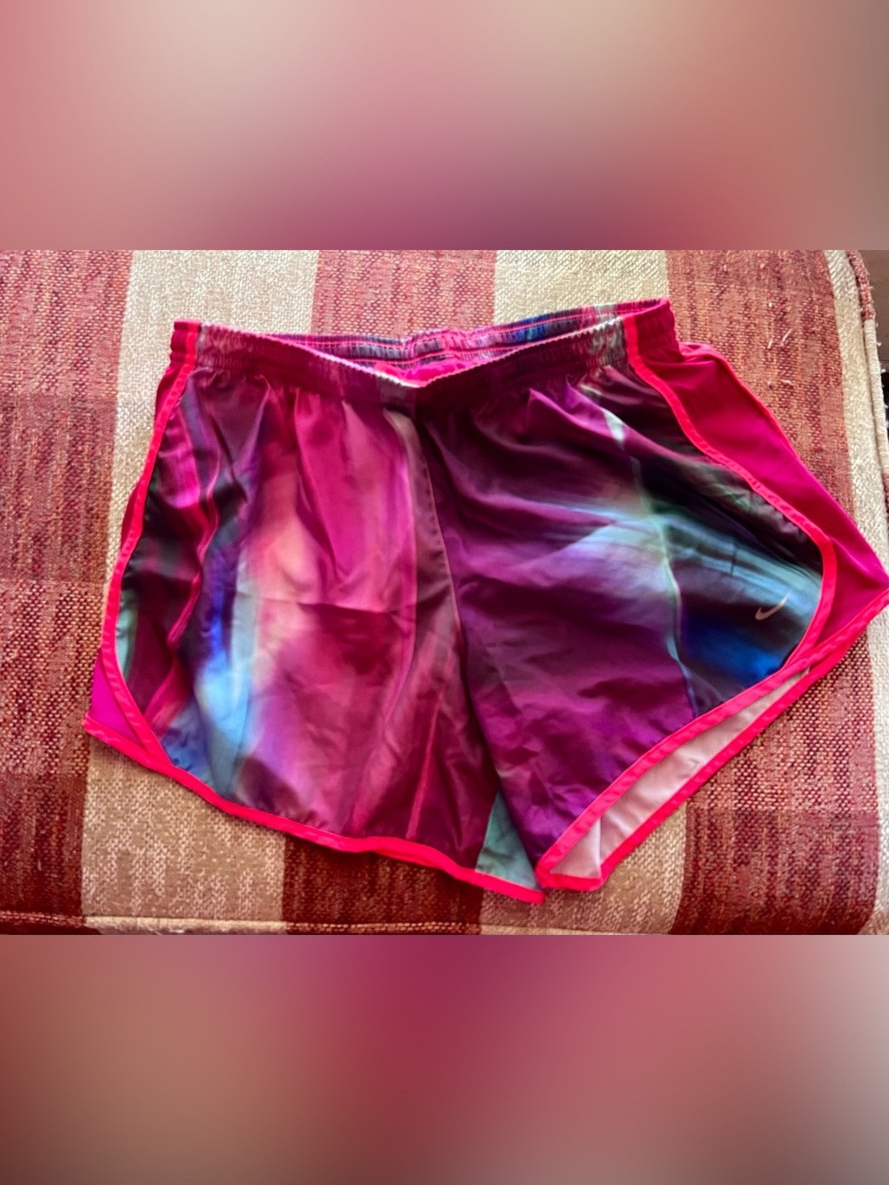 Nike Girls Pink & Purple Tie-Dye Athletic Shorts